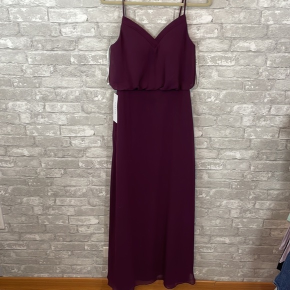 Azazie Rebecca Maxi Gown Dress in Grape - Picture 1 of 12